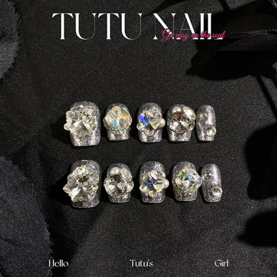 爆闪透银穿戴甲TUTUNAIL婚甲