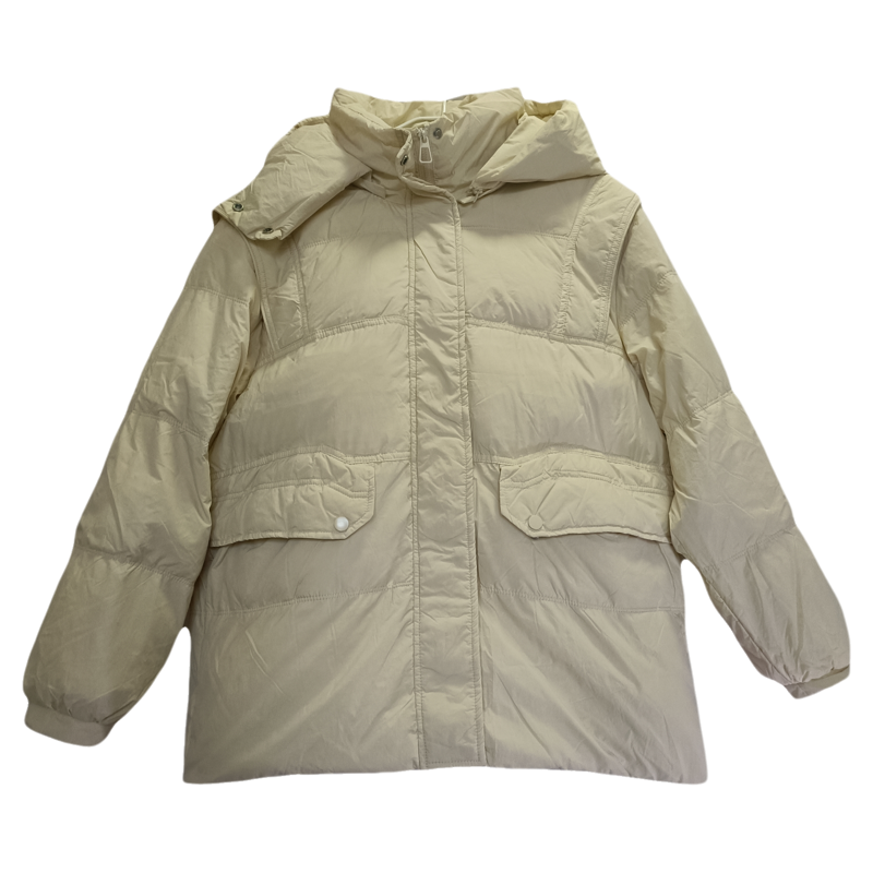 A3【清库存】90白鸭绒，浅黄，160g。平铺胸围62cm，衣长69cm。