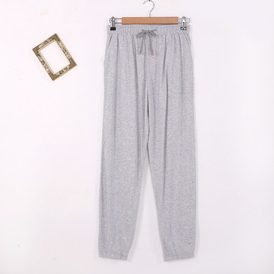 春夏季纯棉睡裤男女士束脚全棉