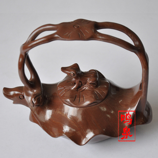 石头手工茶壶木鱼石茶壶水壶泡茶木鱼石荷叶茶杯木鱼石杯子水杯