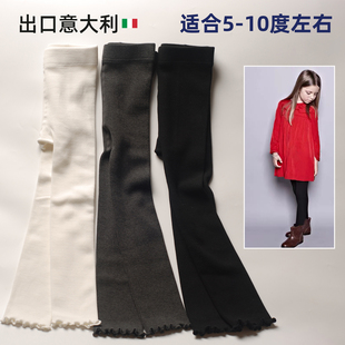 出口外贸女童打底裤秋冬季中厚外穿薄绒儿童连裤袜宝宝九分打底袜