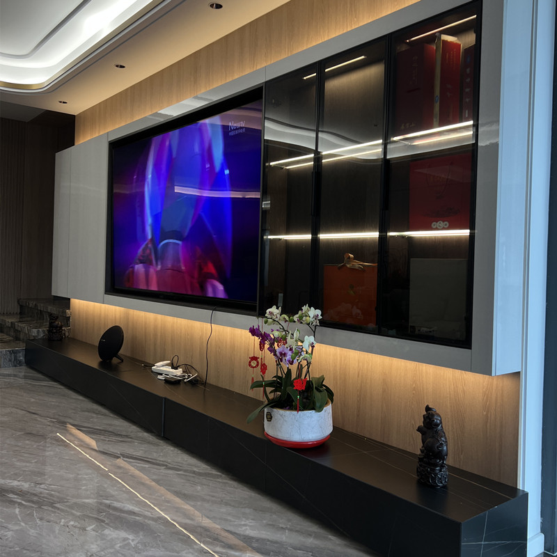 m77同款混油电视柜全屋定制门墙柜易威法系款客厅电视墙进口料