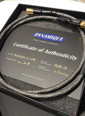 英国 达美力DYNAMIQUE Reflex 2 USB线 A-B 数码线 全新国行