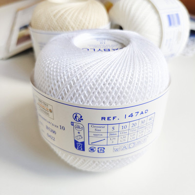 法国进口dmc蕾丝线白色大团