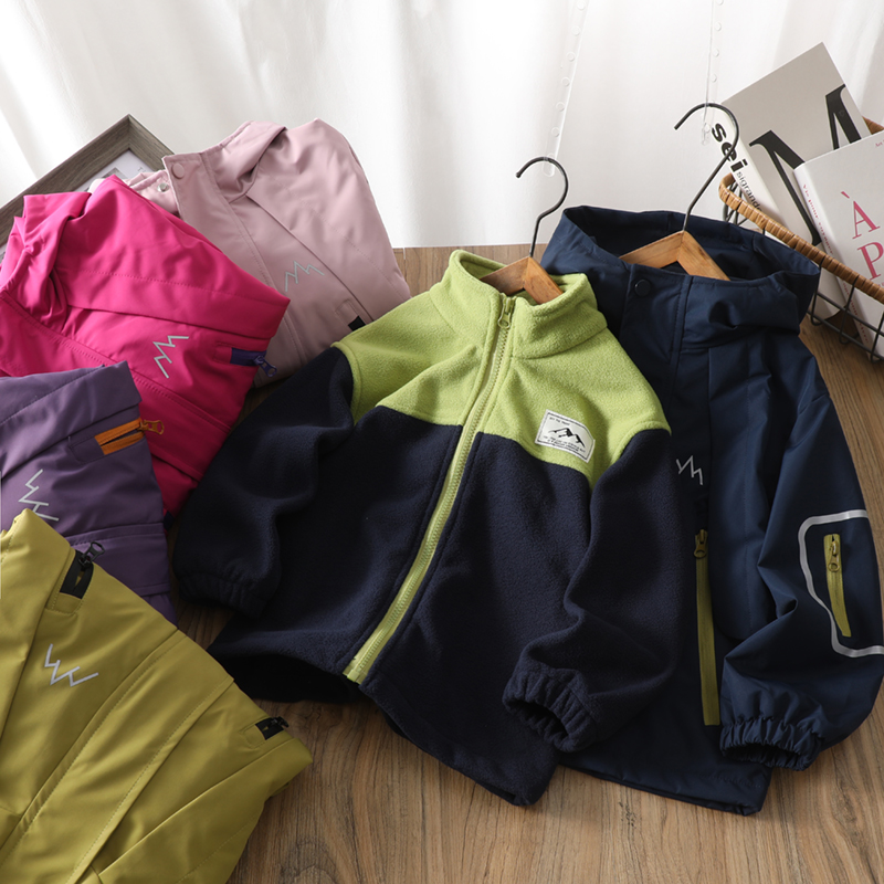 儿童冲锋衣外套春秋款男女童