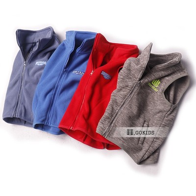 清仓儿童摇粒绒马甲连帽抓绒上衣