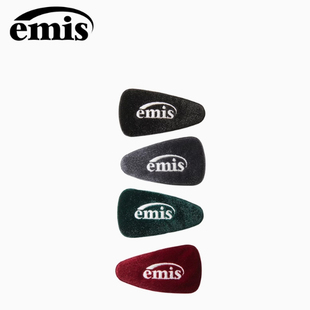 韩国emis官方亮片天鹅绒宽发夹复古刘海侧边碎发鸭嘴夹新款发饰