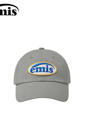 韩国emis徽章棒球帽灰色唐嫣同款男女同款复古百搭运动帽