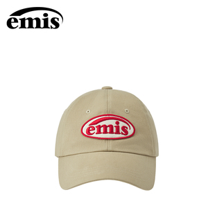 韩国emis官方帽子足印徽章棒球帽2024秋冬新款休闲百搭男女同款