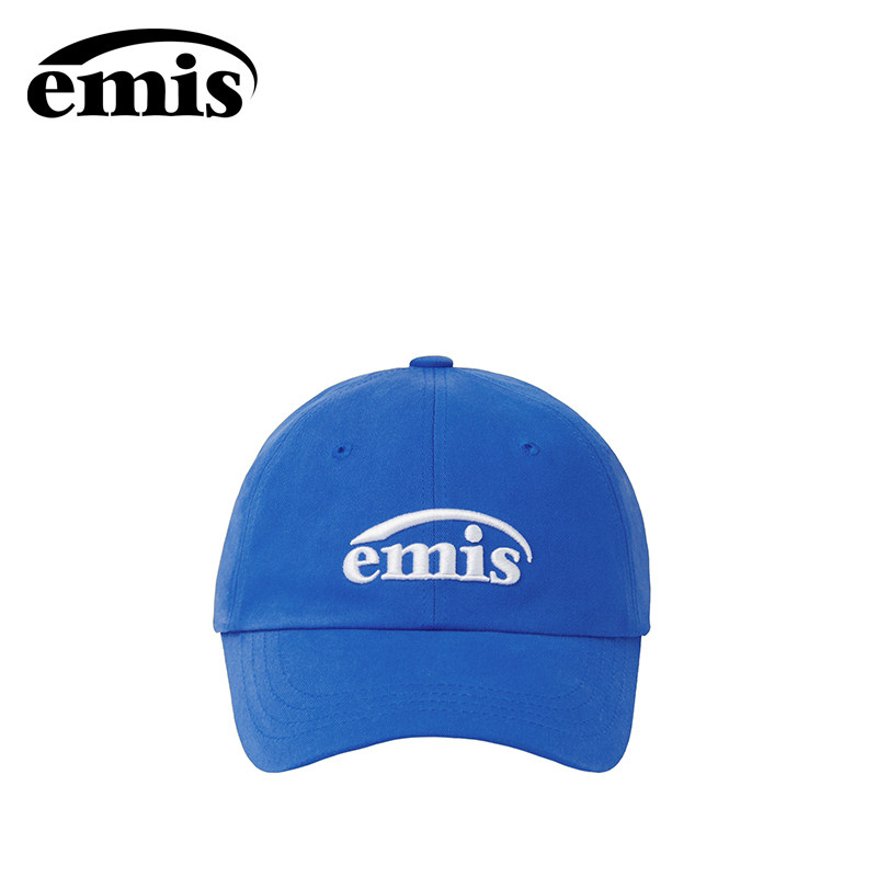 韩国emis棒球帽情侣款鸭舌帽美式复古新标蓝色2025春夏秋季新款