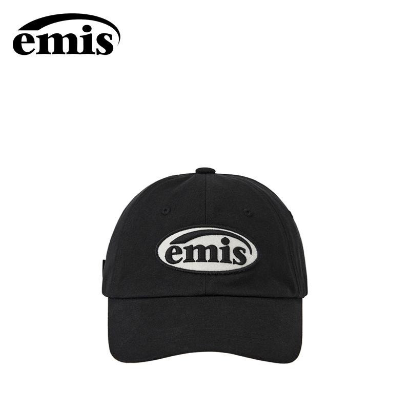 韩国emis帽子gray同款情侣休闲时尚软顶鸭舌帽同色系可乐标黑色