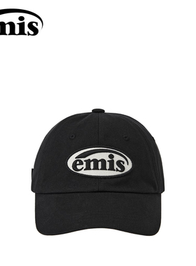 韩国emis帽子gray同款情侣休闲时尚软顶鸭舌帽同色系可乐标黑色