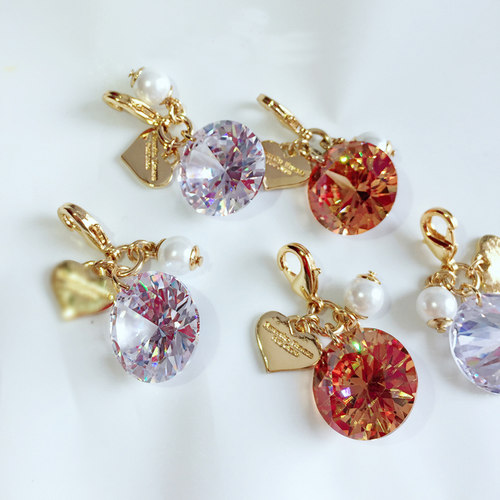 直送锆石拉锁两色入上的小挂件