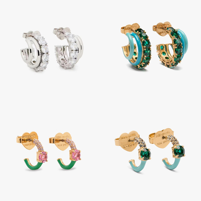 ks Hint Of Shimmer Stacking Huggies耳环耳饰戒指