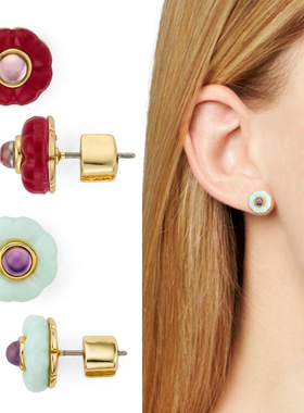 现货KS Earrings女士 兰色红色甜品蛋糕小南瓜耳钉气质个性百搭