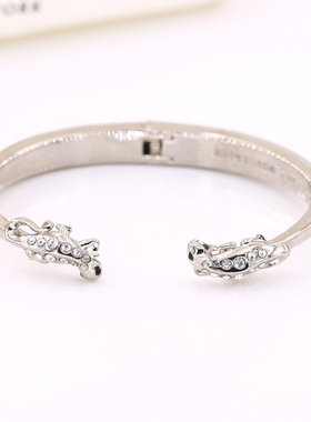 ks 银色个性蜥蜴壁虎银色开口手镯