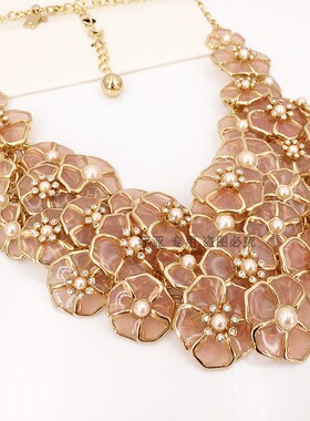 Sunset Blossoms Statement Necklace夸张樱花多坠项链孤品微瑕