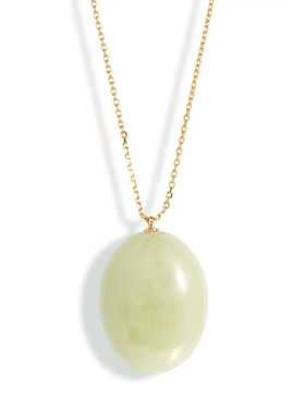 薄荷绿色树脂椭圆吊坠女吊坠项链