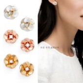 Stud Flower Earrings简约多色立体小花耳钉孤品