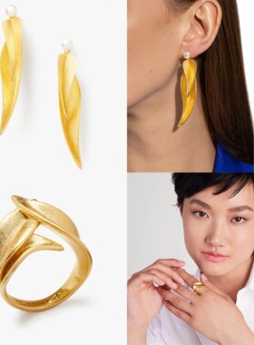 小众设计ks Palmer Statement Earrings Palmer Ring个性戒指耳环