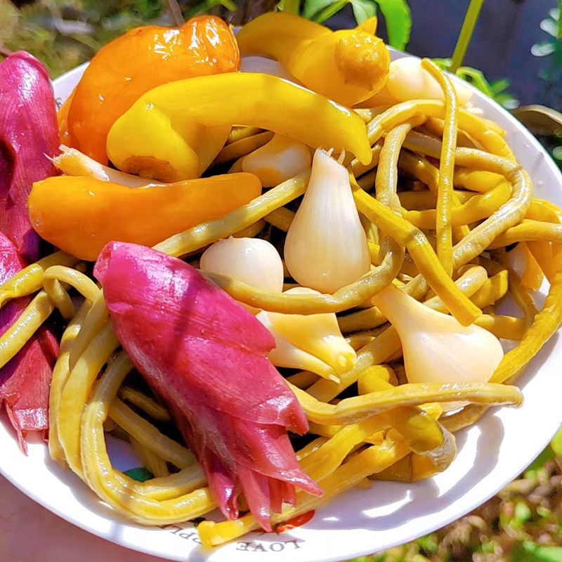 英山罗田腌菜酸豆角辣椒茭头叶菜