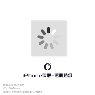 苹果ios系统等待笔记本电脑Phone透明读取中loading透明贴画贴纸