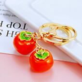 好柿成双招财柿柿如意汽车钥匙扣女可爱包挂件钥匙链圈年会小礼品