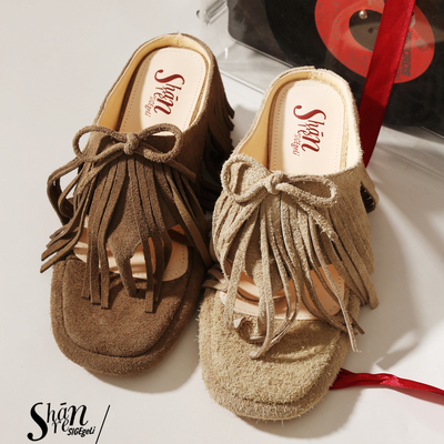 复古流苏拖鞋女夏外穿