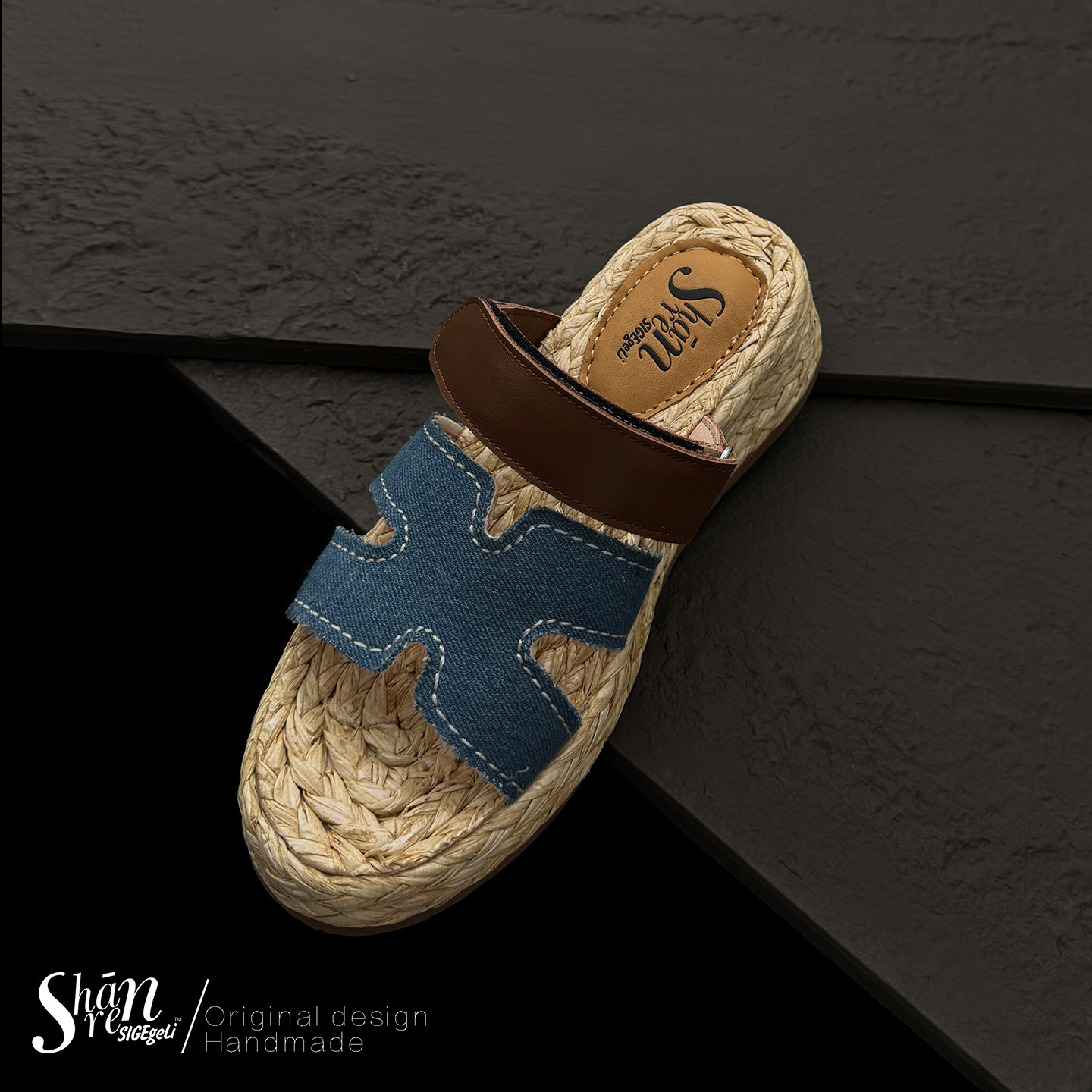 ShānRen原创 设计师款 牛仔拼接一字拖鞋女夏外穿罗马凉拖鞋厚底,女鞋,一字拖,淘宝优惠券,粉丝福利购,淘宝优惠卷