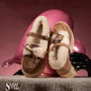 ShānRen皮毛一体羊羔毛休闲乐福鞋女 厚底增高浅口单鞋女毛毛鞋