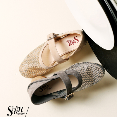 高级感网纱镂空玛丽珍鞋女