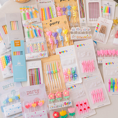 网红螺纹蜡烛蛋糕装饰