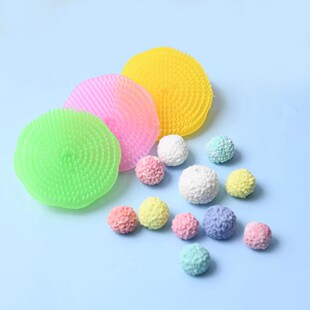 烘焙工具毛球造型圆形毛球刷子翻糖搓球刷彩色圆形扎扎刷蛋糕diy