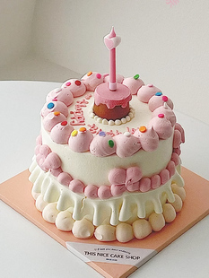 饰烘焙粉色爱心蜡烛插件仙女生日派对甜品台摆件 网红ins风蛋糕装