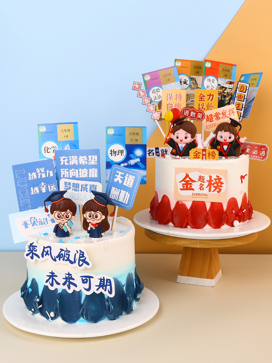 毕业季蛋糕装饰男孩摆件我们
