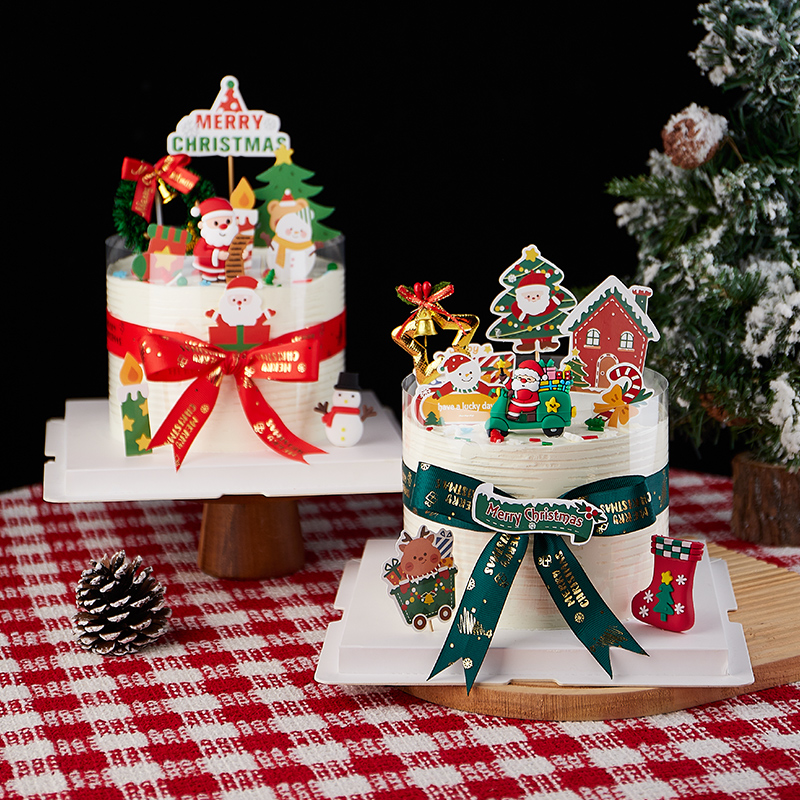 圣诞节蛋糕装饰摆件软胶