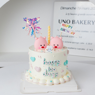 饰摆件网红软陶呆萌小海狸女生生日ins风装 loopy露比蛋糕装 扮插件