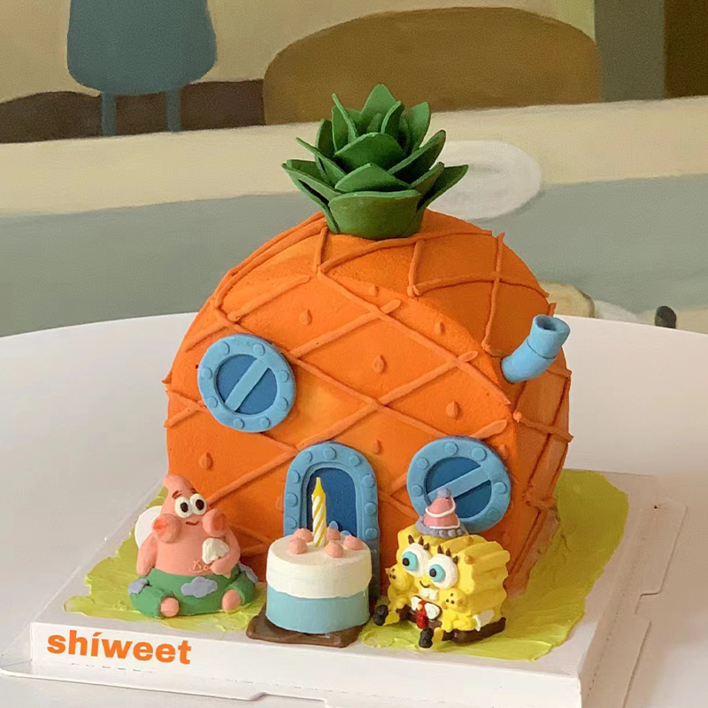 海绵宝宝蛋糕装饰摆件