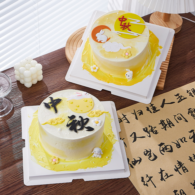 2023中秋节蛋糕装饰小兔子摆件