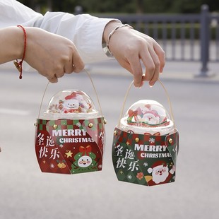圣诞节波波杯蛋糕装饰背袋抱树圣诞老人摆件手提礼物盒手提袋盒子