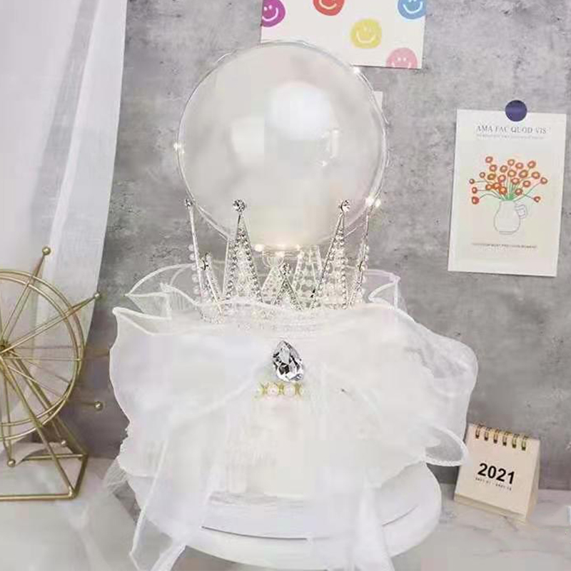 透明水晶球摆件仙女网纱蛋糕装饰