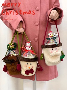 圣诞节蛋糕装饰圣诞老人雪人麋鹿手提袋波波杯甜品杯平安夜手提包