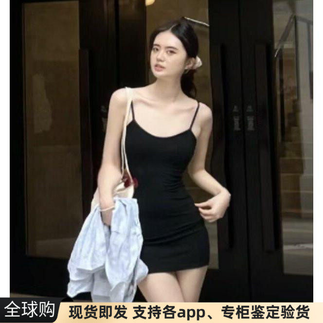现货AA美国制La Apparel纯棉修身纯色简约包臀背心裙吊带连衣裙