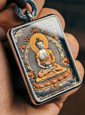 巴赫工作室阿弥陀佛唐卡国家非遗手工铁翦金工艺吊坠男女项链
