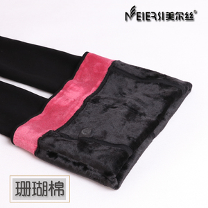 美尔丝加绒裤高腰保暖裤棉面加厚