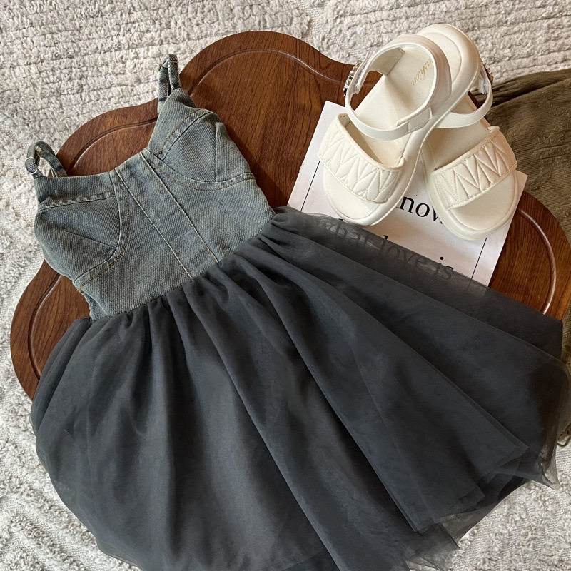 吊带连衣裙儿童女孩公主牛仔纱裙