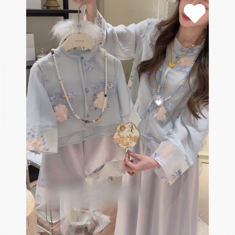 新中式女童春夏爆款套装2025古风