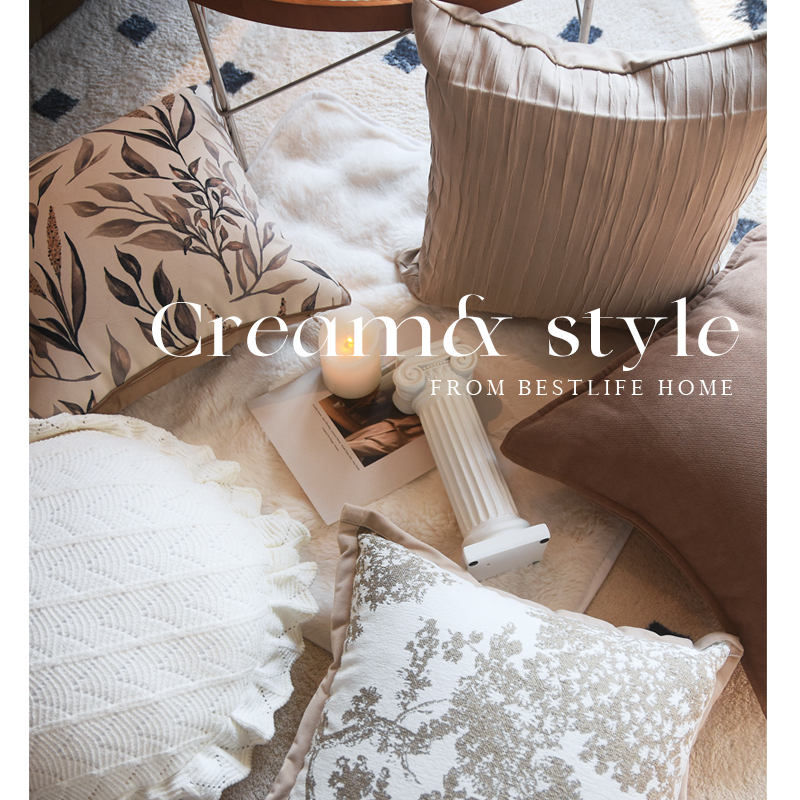 沙发客厅别墅纯色抱枕套艺术感