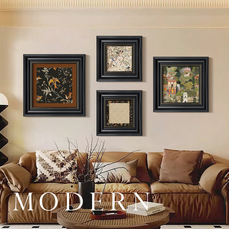 法式中古风客厅装饰画美拉德抽象组合挂画沙发背景墙餐厅高级感,家居饰品,现代装饰画,淘宝优惠券,粉丝福利购,淘宝优惠卷