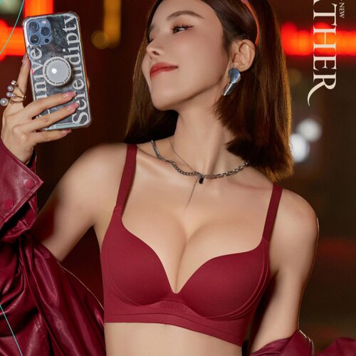 8073隐形提拉蕾丝内衣聚拢光面无痕收副乳防下垂无钢圈调整型文胸